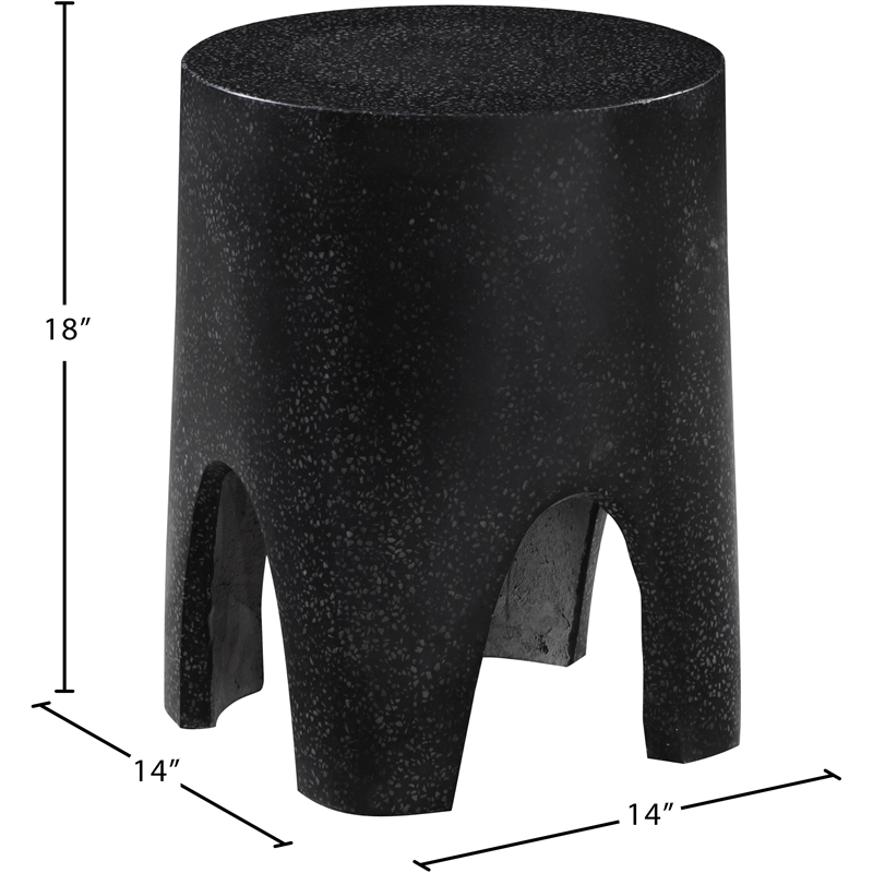 Afuera Living Contemporary Black Indoor/Outdoor Concrete End Table