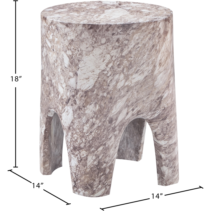 Afuera Living Contemporary Brown Indoor/Outdoor Concrete End Table