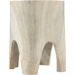 Afuera Living Contemporary Travertine Indoor/Outdoor Concrete End Table