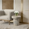 Afuera Living Contemporary Travertine Indoor/Outdoor Concrete End Table