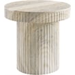 Afuera Living Contemporary Travertine Indoor/Outdoor Concrete End Table