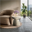 Afuera Living Contemporary Travertine Finish Concrete Indoor/Outdoor End Table