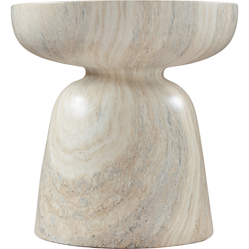 Afuera Living Contemporary Travertine Finish Concrete Indoor/Outdoor End Table