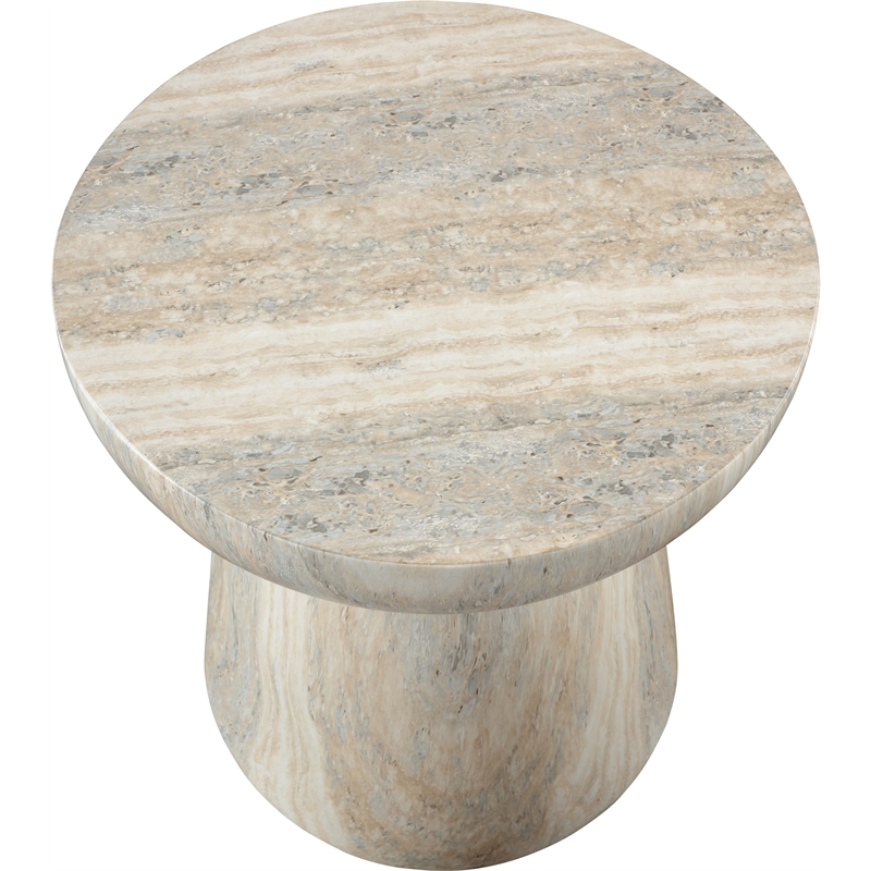 Afuera Living Contemporary Travertine Finish Concrete Indoor/Outdoor End Table