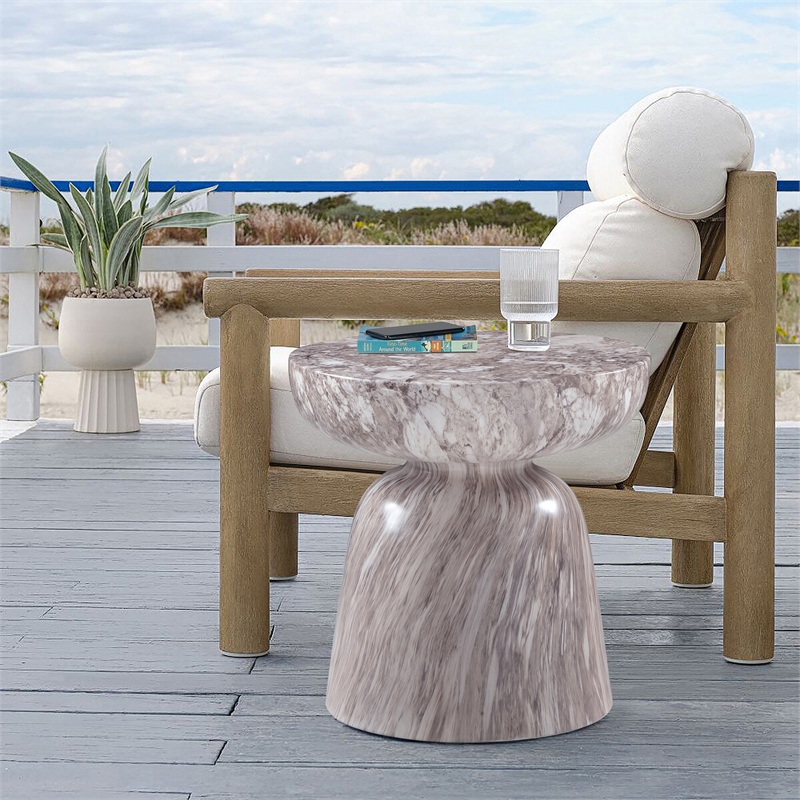 Afuera Living Contemporary Brown Indoor/Outdoor Concrete End Table