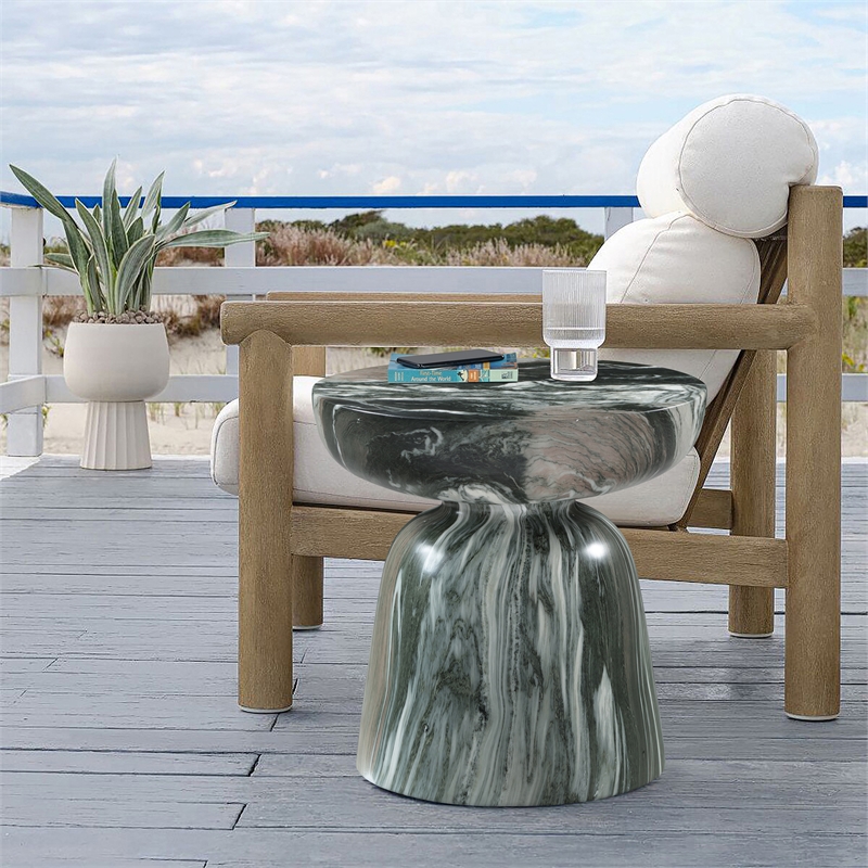 Afuera Living Contemporary Green Indoor/Outdoor Concrete End Table