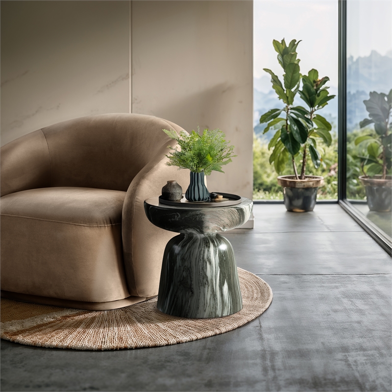 Afuera Living Contemporary Green Indoor/Outdoor Concrete End Table