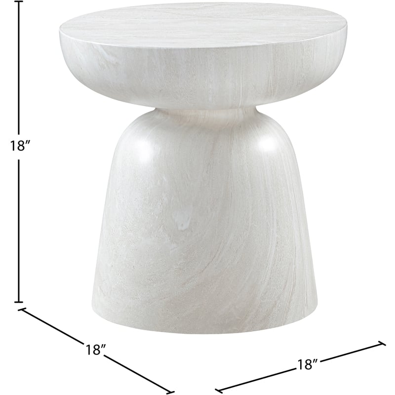 Afuera Living Contemporary Off White Indoor/Outdoor Concrete End Table