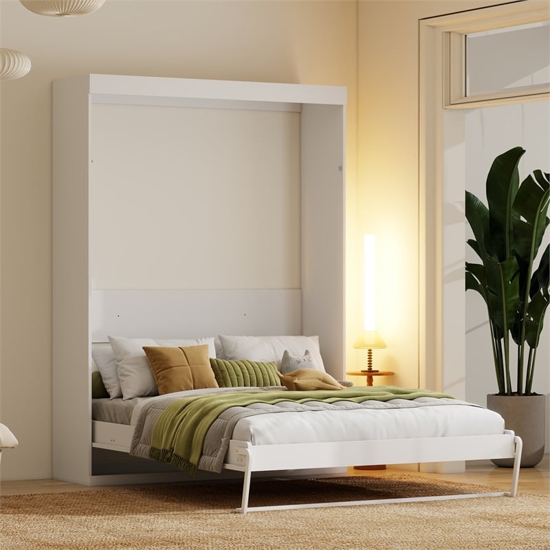 Afuera Living Modern 65-inch Queen Murphy Bed Sturdy in White