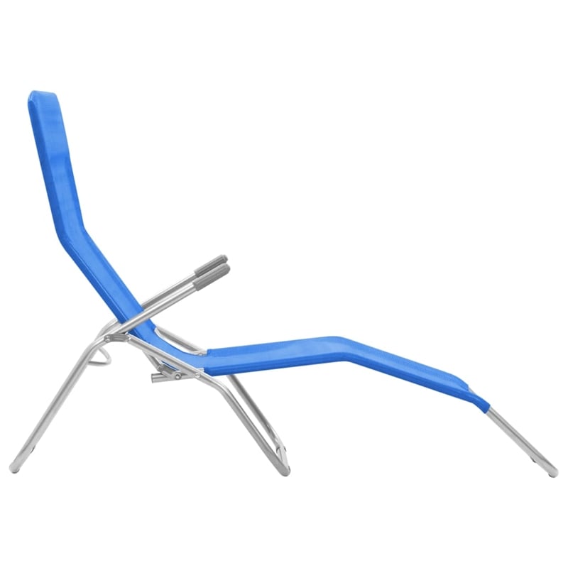 Afuera Living Powder-Coated Steel Sun Lounger in Blue (Set of 2)