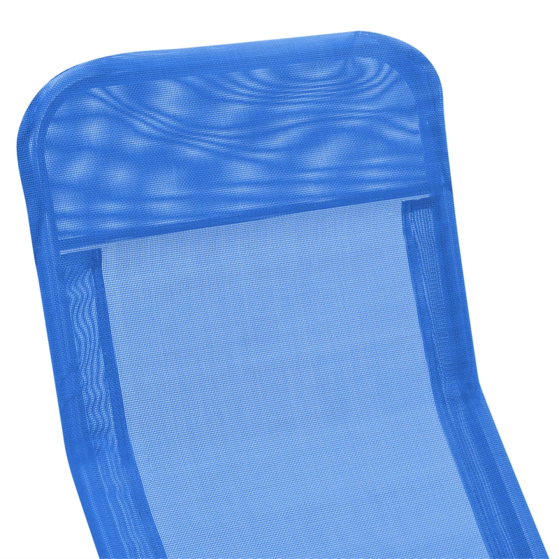 Afuera Living Powder-Coated Steel Sun Lounger in Blue (Set of 2)