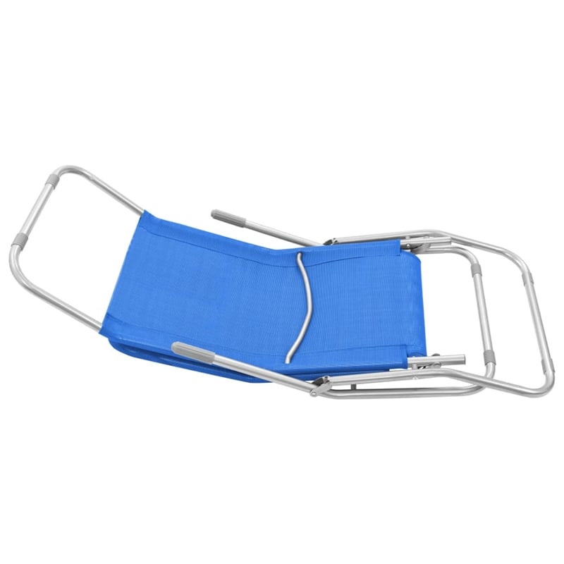 Afuera Living Powder-Coated Steel Sun Lounger in Blue (Set of 2)
