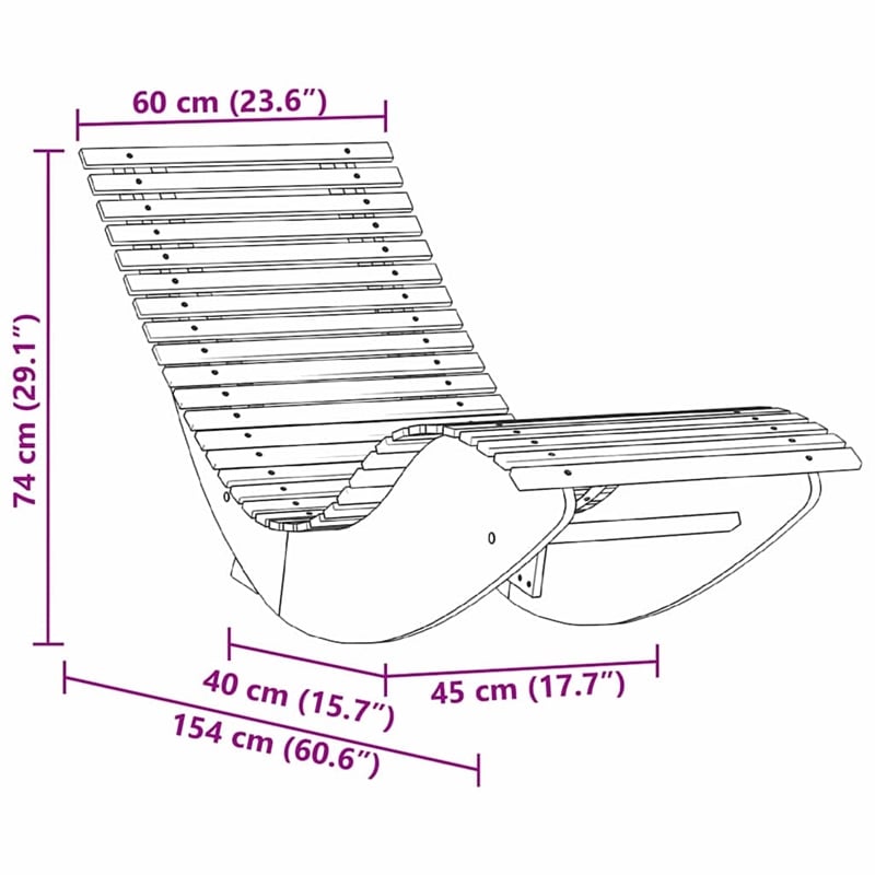 Afuera Living 2-Piece Solid Acacia Wood Sun Lounger in Brown