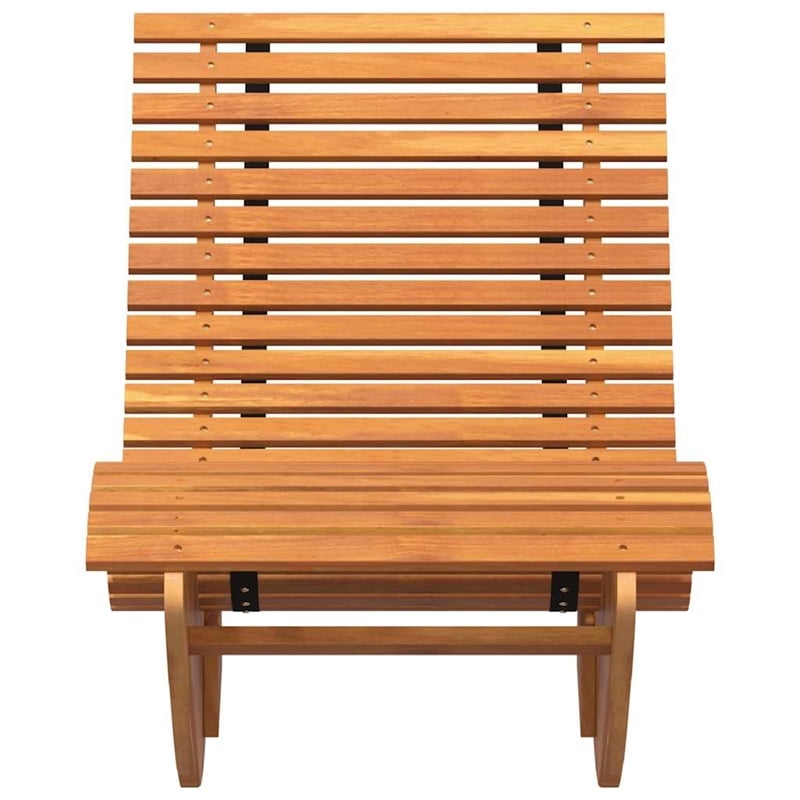 Afuera Living 2-Piece Solid Acacia Wood Sun Lounger in Brown