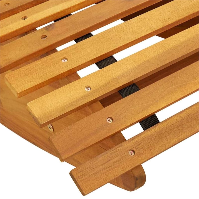 Afuera Living 2-Piece Solid Acacia Wood Sun Lounger in Brown