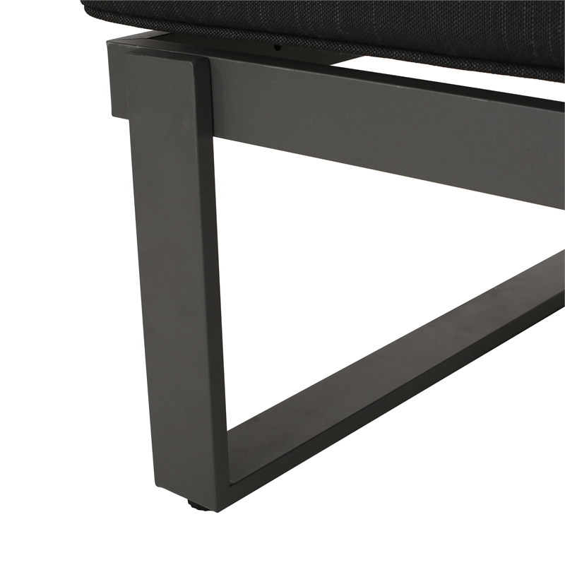 Afuera Living Gray Right Arm Wood Outdoor Sofa with Aluminum Frame