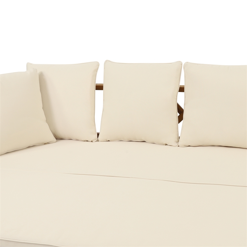 Afuera Living Acacia Wood Outdoor Extendable 3-Seater Sofa Daybed