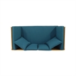 Afuera Living Wood Expandable Blue Daybed Patio Couch with Adjustable Armrests