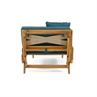 Afuera Living Wood Expandable Blue Daybed Patio Couch with Adjustable Armrests