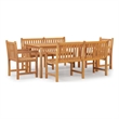 Afuera Living Solid Teak Wood Medium Garden Dining Set Natural
