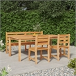 Afuera Living Contemporary Garden Dining Set Natural Teak Wood
