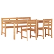 Afuera Living Contemporary Garden Dining Set Natural Teak Wood
