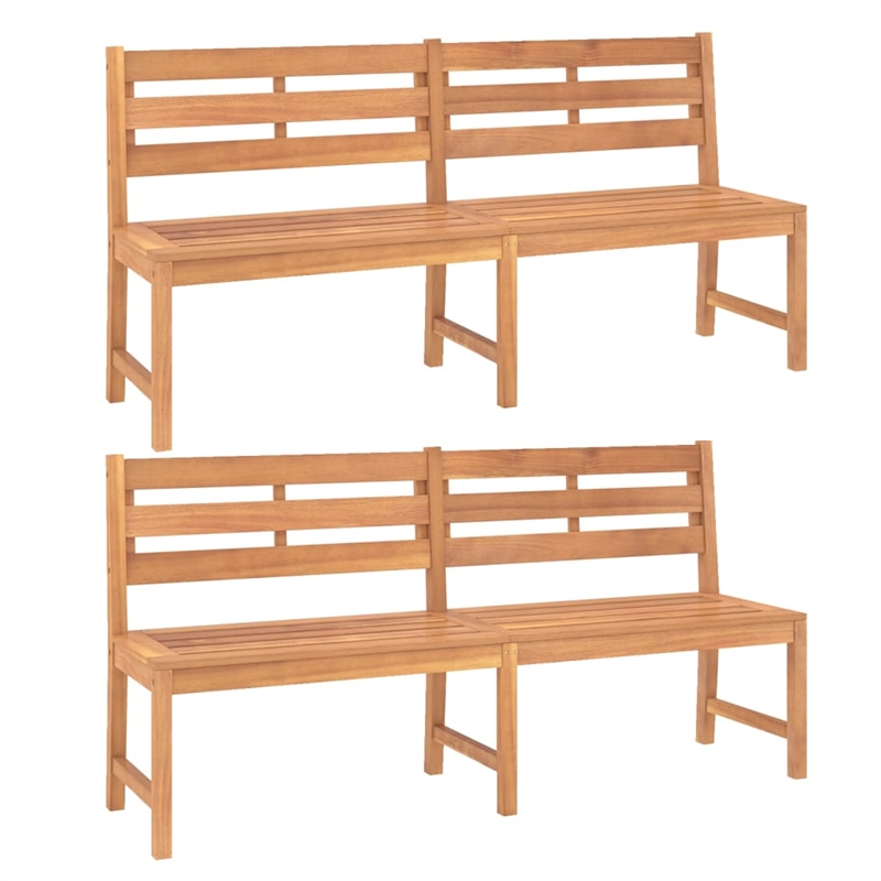 Afuera Living Contemporary Garden Dining Set Natural Teak Wood