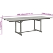 Afuera Living Solid Acacia Wood Standard Extendable Garden Dining Set in Gray