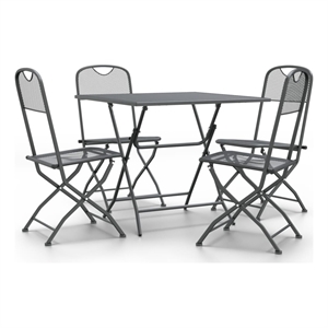 Afuera Living Expanded Metal Mesh Garden Dining Set in Anthracite
