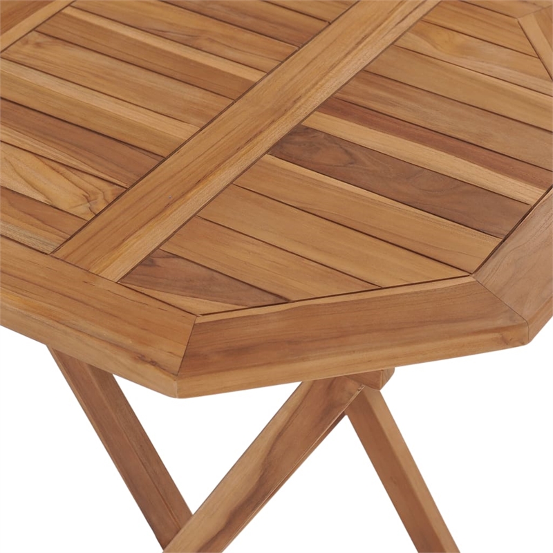 Afuera Living Contemporary Solid Teak Wood Garden Dining Set in Natural