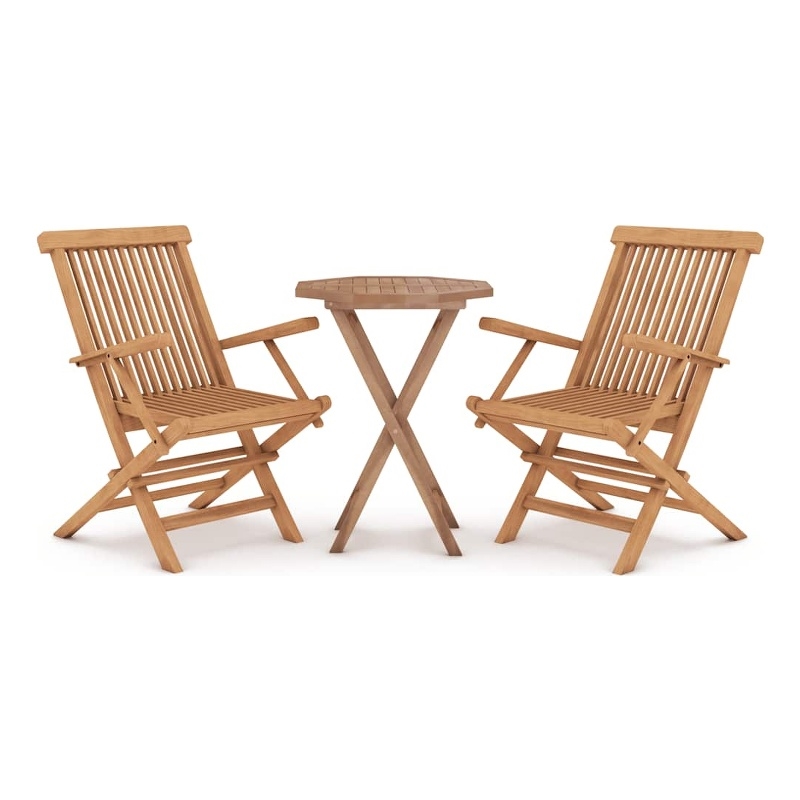 Afuera Living Contemporary Solid Teak Wood Garden Dining Set in Natural