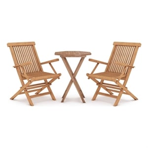 Afuera Living Contemporary Solid Teak Wood Garden Dining Set in Natural