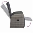 Afuera Living 5 Piece in Gray Poly Rattan Garden Dining Set in Brown