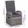 Afuera Living 5 Piece in Gray Poly Rattan Garden Dining Set in Brown