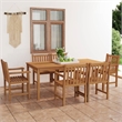 Afuera Living Solid Teak Wood Large Garden Dining Set in Natural