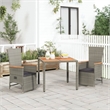 Afuera Living Contemporary 3 Piece Garden Dining Set in Gray