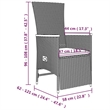 Afuera Living Contemporary 3 Piece Garden Dining Set in Gray
