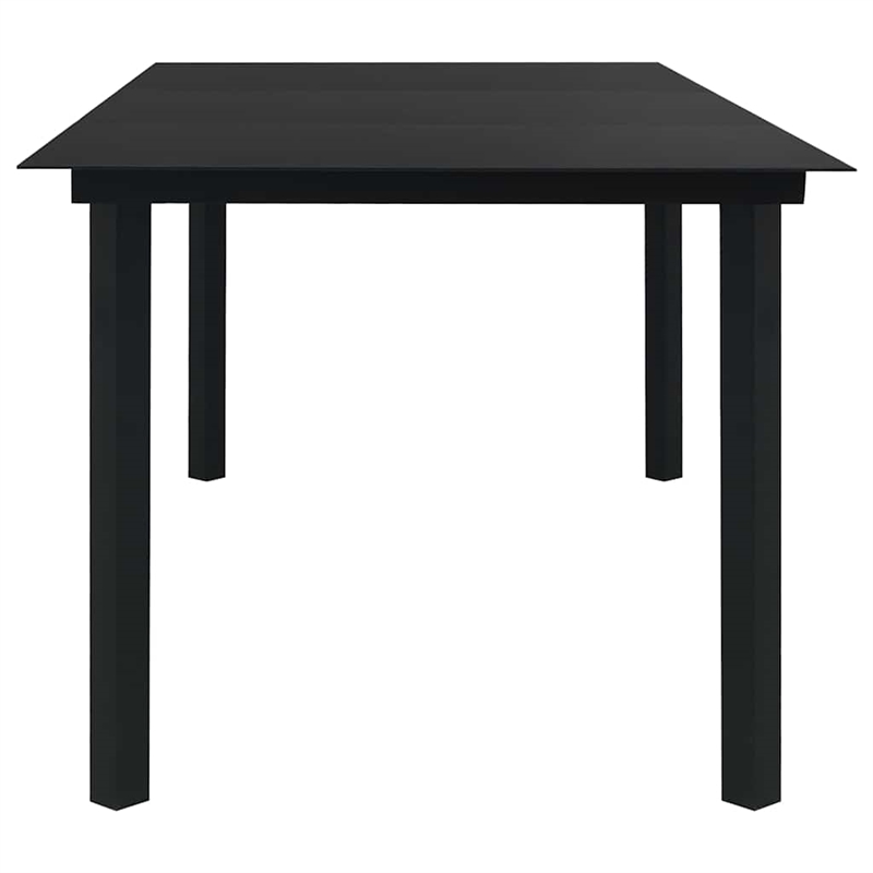 Afuera Living Powder-Coated Steel/PVC Hollow Rattan Dining Set in Black