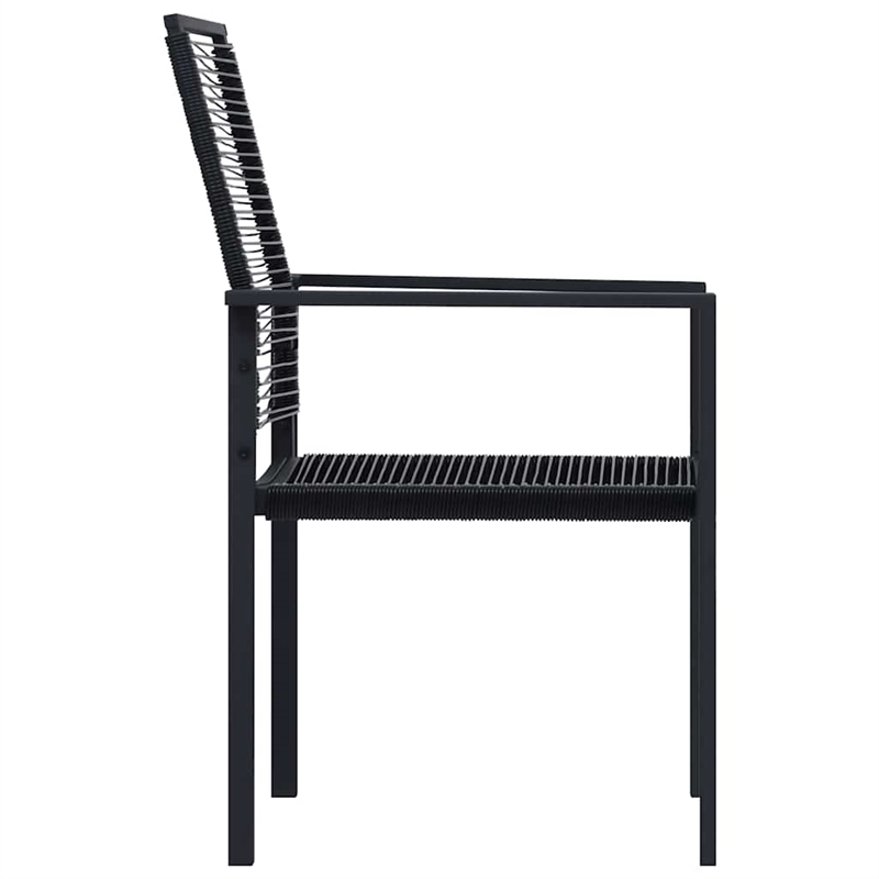 Afuera Living Powder-Coated Steel/PVC Hollow Rattan Dining Set in Black