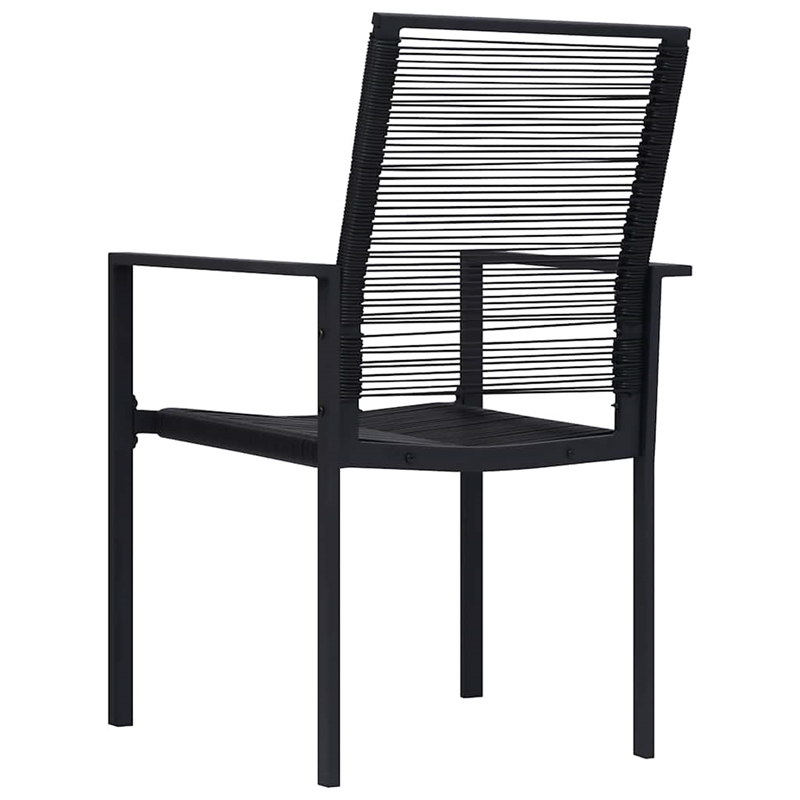 Afuera Living Powder-Coated Steel/PVC Hollow Rattan Dining Set in Black