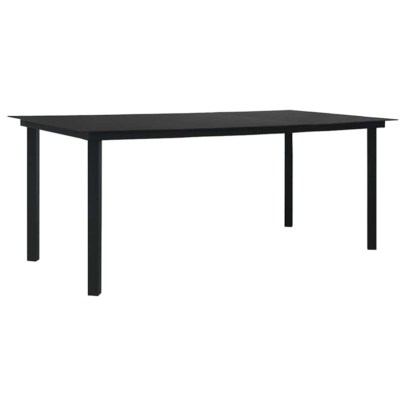 Afuera Living Powder-Coated Steel/PVC Hollow Rattan Dining Set in Black