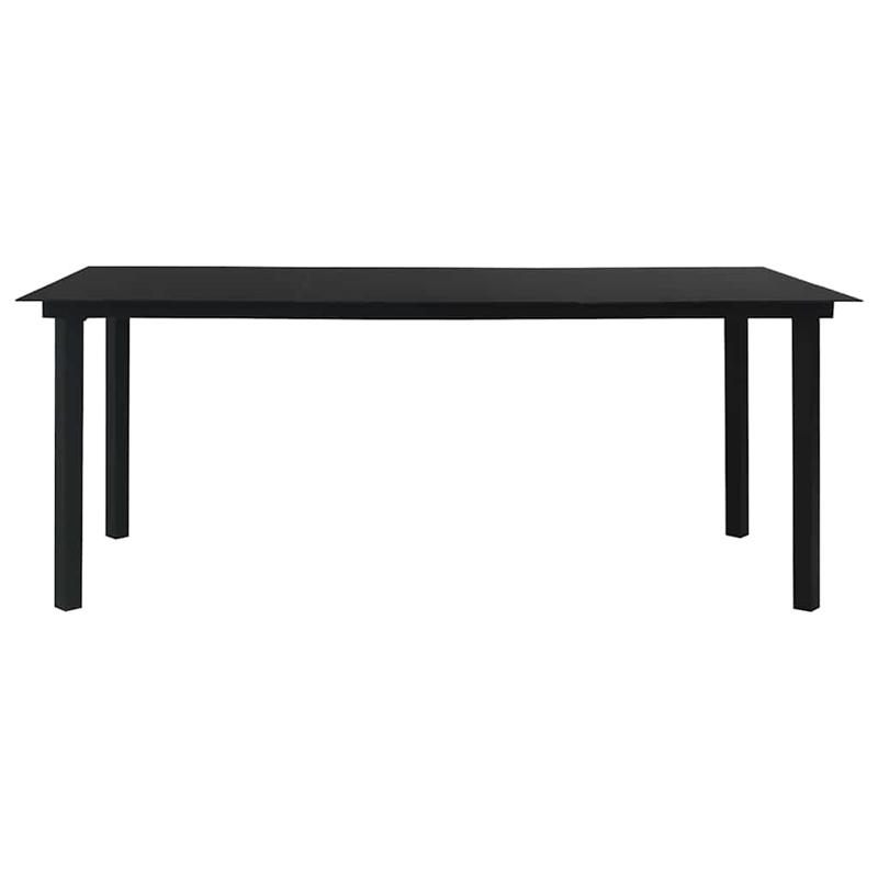 Afuera Living Powder-Coated Steel/PVC Hollow Rattan Dining Set in Black
