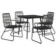Afuera Living Contemporary Synthetic PVC Garden Dining Set in Black