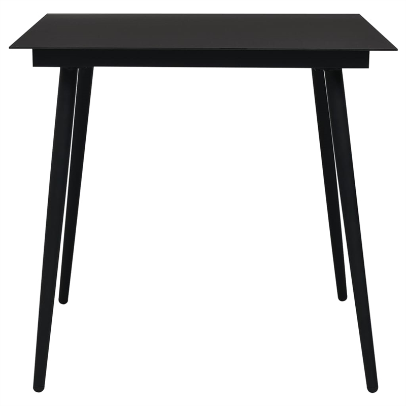 Afuera Living Contemporary Synthetic PVC Garden Dining Set in Black