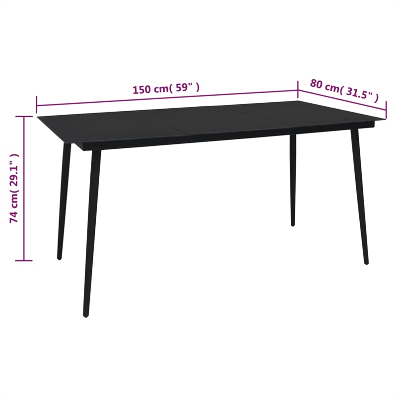 Afuera Living Contemporary Synthetic PVC Garden Dining Set in Black