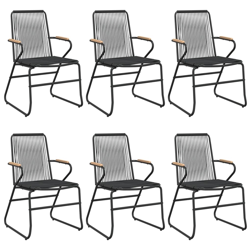 Afuera Living Contemporary Synthetic PVC Garden Dining Set in Black
