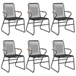 Afuera Living Contemporary Synthetic PVC Garden Dining Set in Black