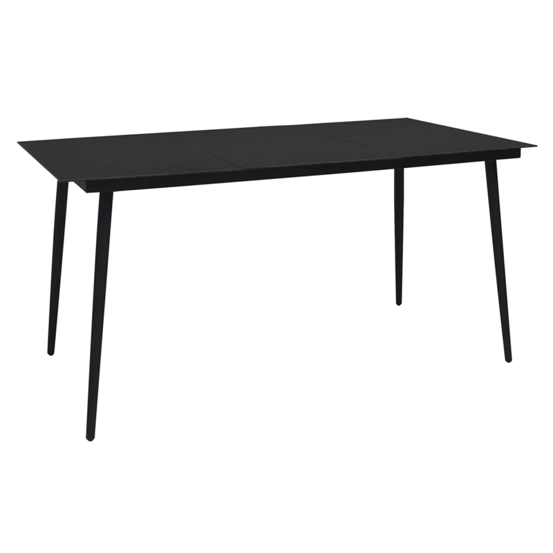 Afuera Living Contemporary Synthetic PVC Garden Dining Set in Black