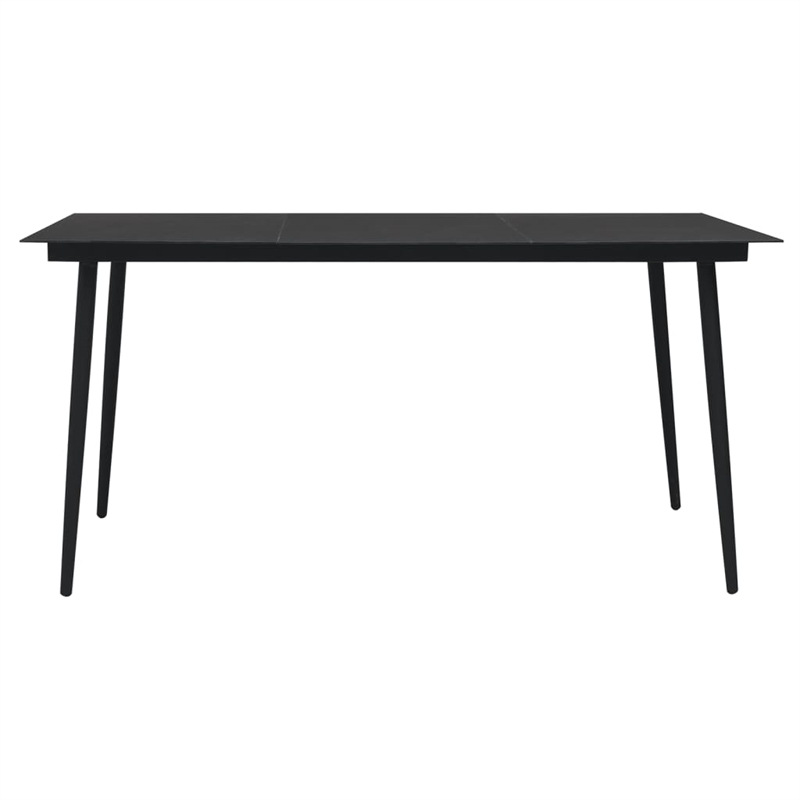 Afuera Living Contemporary Synthetic PVC Garden Dining Set in Black