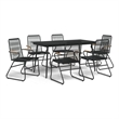 Afuera Living Contemporary Synthetic PVC Garden Dining Set in Black